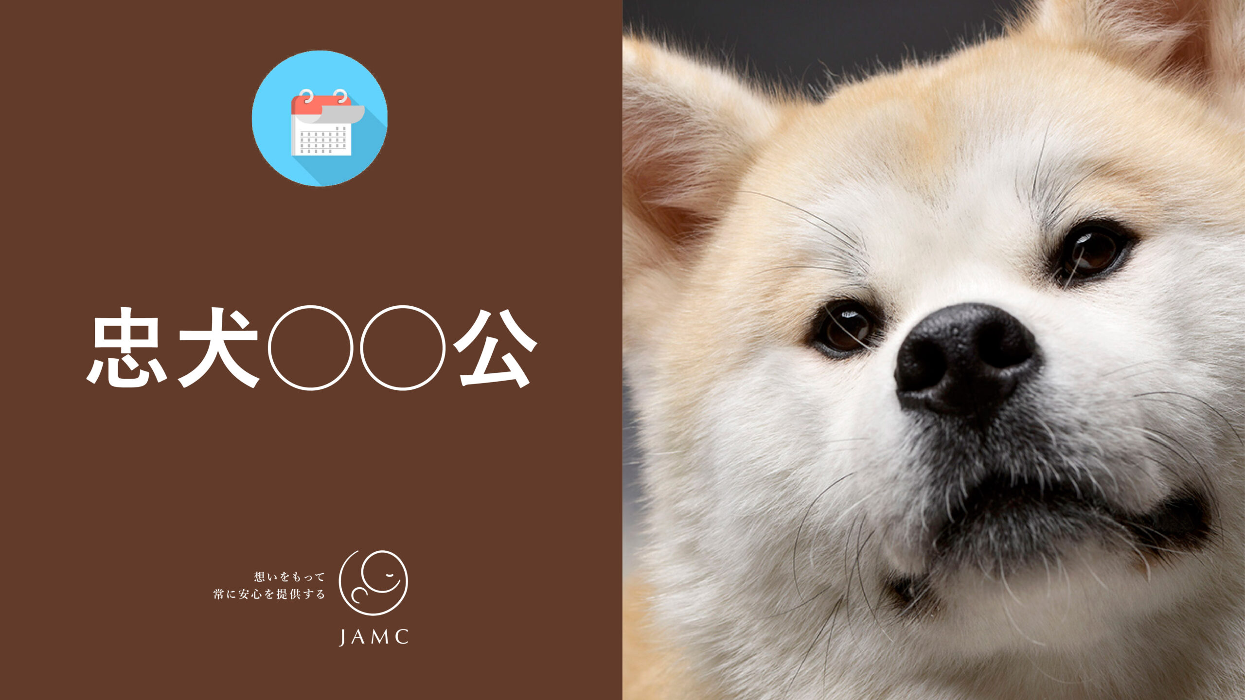 忠犬〇〇公」を公開しました！ - 日本動物医療センター
